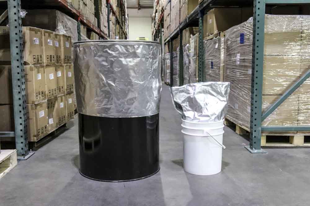 18.25" x 25.25" H x 11" D Mylar Foil Drum liner; (10/case